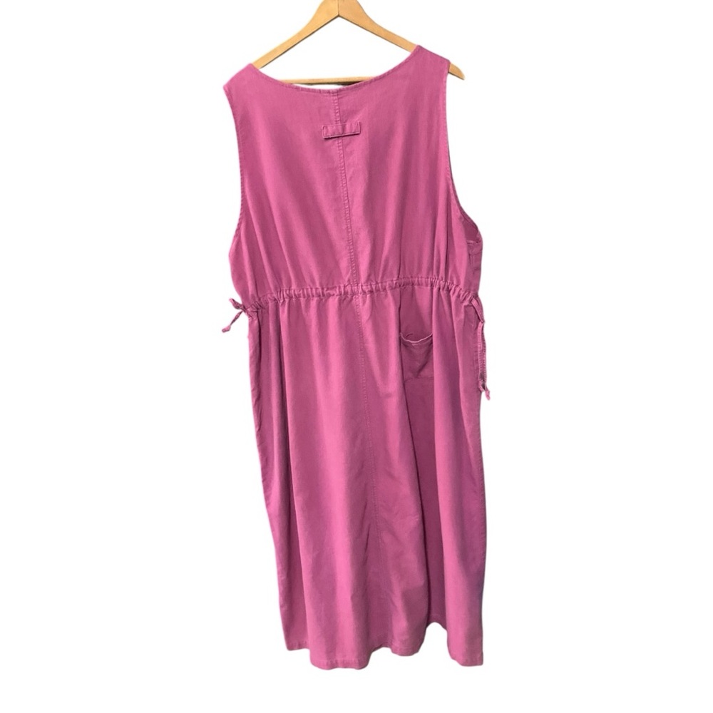 πβ Womenβs Pink Linen Maxi Dress Sz 2X Adjustable Waist Pockets Lightweight - Picture 3 of 9